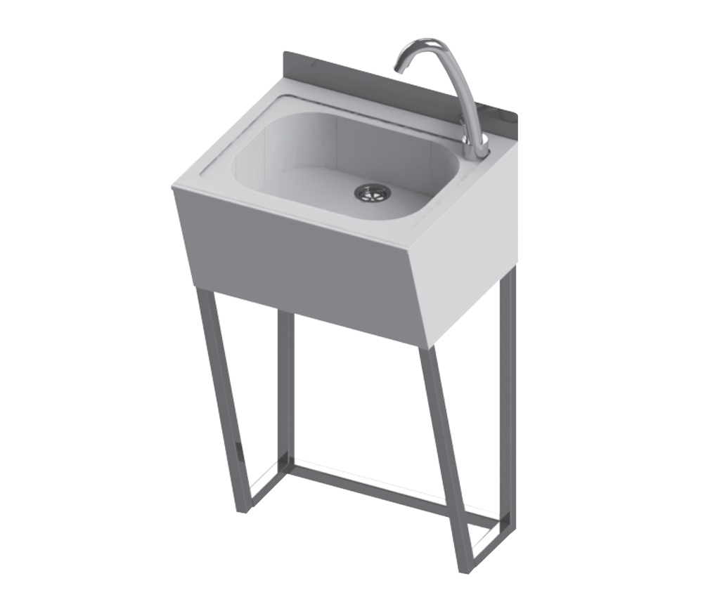 NRB-601L-A Paslanmaz Çelik Lavabo - Duvara Askı - Ayaklı